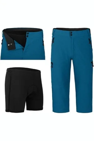 Bergson Fahrradhose PORVOO Capri (mit gepolsterter Innenhose) Herren 3/4 Radhose, robust, elastisch, Normalgrößen, Saphir blau blau 58