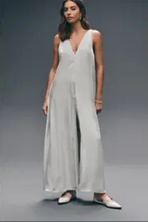 Next Jumpsuit Metallic-Jumpsuit mit weitem Bein, Kurzgröße (1-tlg) goldfarben 22 (GB: 16 Petite)