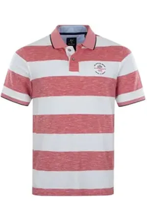 HAJO Poloshirt Riviera Polopiqué im Flammengarn-Block rot 4XL