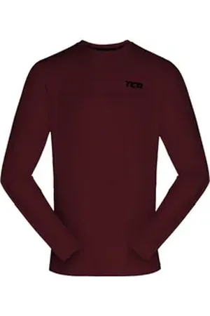 TCA Trainingsshirt Jungen Element Langarm Rundhalsausschnitt Laufshirt - Cabernet, (1-tlg) rot 10-12 Jahre