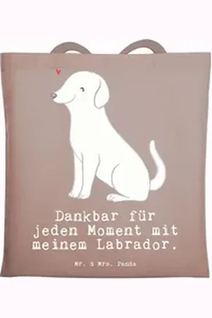 Mr. & Mrs. Panda Tragetasche Labrador Moment - Braun Pastell - Geschenk, Strandtasche, Hund, Welpe (1-tlg), Kreative Designs braun