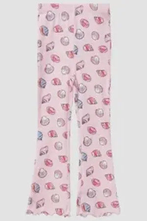 QS by s.Oliver Leggings Gerippte Leggings mit Flared Leg und All-over-Print 92