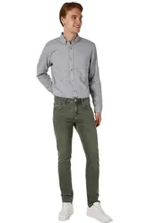 Colins Stretch-Jeans Karl Straight Fit Low Waist Straight Leg Grüne Herren Jeans Hose 28-32