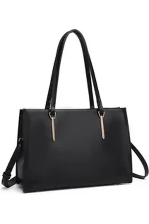MISS LULÙ Schultertasche Damen Shopper aus PU-Leder – Elegante Umhängetasche schwarz