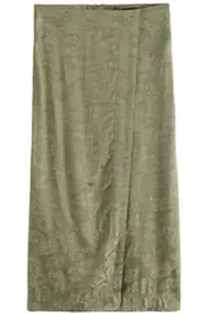 Next Midirock Sarong-Rock aus Satin-Jacquard in Midilänge (1-tlg) grün 92