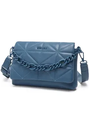 MISS LULÙ Umhängetasche Gesteppte Damen-Handtasche – Klassische Umhängetasche aus PU-Leder blau