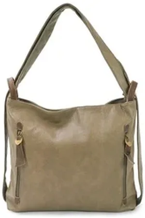 Harpa Cityrucksack XENIA, mit Details aus echtem Leder braun