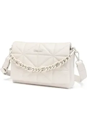 MISS LULÙ Umhängetasche Gesteppte Damen-Handtasche – Klassische Umhängetasche aus PU-Leder beige