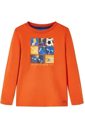 vidaXL Langarmshirt Kinder-Langarmshirt Orange 104 104 (3-4 J)