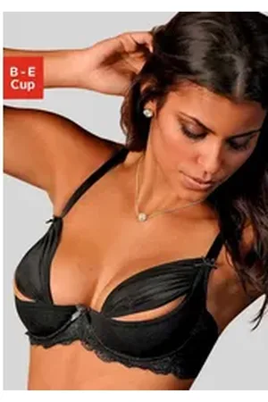 Petite Fleur Büstenhebe mit Bügel und Jacquradspitze, sexy Dessous, Reizwäsche schwarz 80