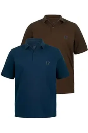 JP 1880 JP1880 Poloshirt Poloshirts Basic 2er-Pack Piqué gekämmte Baumwolle (2-tlg) rosa 4XL