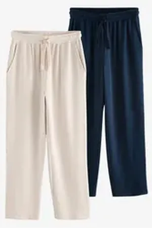 Next Pyjamahose Gestreifte Seersucker-Schlafanzughosen, 2er-Pack (2-tlg) blau L (Normallänge)