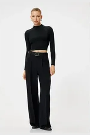Koton Stehkragenpullover Standkragen Regular schwarz XS