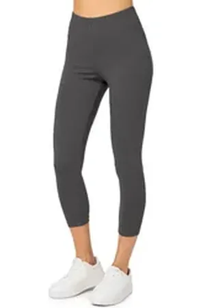 Merry Style Leggings Caprihose Damen 3/4 Hose MS10-199 (1-tlg) aus Baumwolle grau M