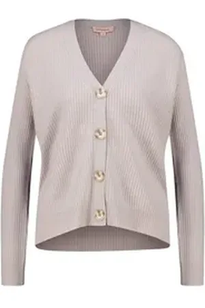 Kate Storm Cardigan Damen Strickjacke aus Wolle mit Kaschmir (1-tlg) beige XXL
