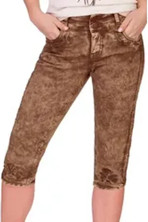 hangOwear Trachtenjeans Trachtenjeans Damen - HENDRINA KB - hellgrau, schlamm 36