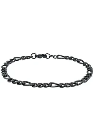 Akzent Edelstahlarmband Clarinha "Clarinha" Figaro-Armband aus Edelstahl, goldfarben (Einzeln) schwarz
