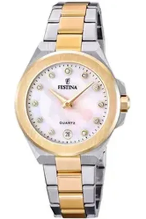 Festina Quarzuhr Damen-Uhr Mademoiselle Quarz Edelstahl-Band Gold-Ton F20702/1