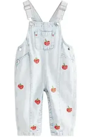 Next Latzhose Latzhose mit Erdbeeren aus 100 % Baumwolle (1-tlg) blau 68-74 (6-9 Mon.)