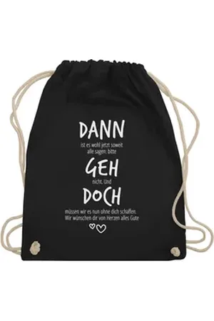 Shirtracer Turnbeutel Dann geh doch mit Herzen, Abschiedsgeschenk berufliche Veränderung, Kollegen Kollegin schwarz