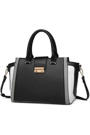 MISS LULÙ Henkeltasche Damen Shopper aus PU-Leder für Arbeit & Freizeit schwarz