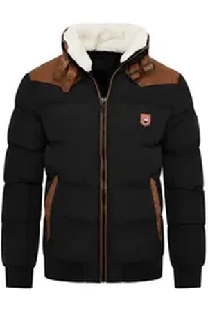OneRedox Winterjacke ORVARDO Herren warme Pufferjacke mit Kunstfellkragen Steppjacke schwarz XXL