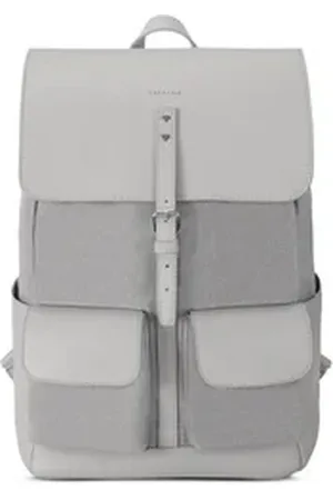 Expatrié Cityrucksack Lauren Tagesrucksack Damen mit Laptop Fach, Magnetverschluss, Laptopfach, Wasserabweisend grau