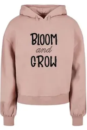 Merchcode Kapuzenpullover Damen Ladies Spring - Bloom and grow Oversized Hoody (1-tlg) rosa XS