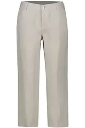 Mac Culotte Damen Leinenhose NORA CROPPED Relaxed Fit verkürzt (1-tlg) grau 40