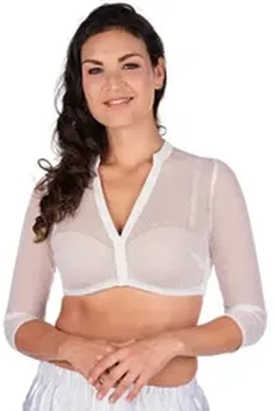 MARJO Dirndlbluse Dirndlbluse - INGELA-ELKE - weiß, schwarz weiß 38