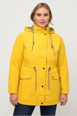 Ulla Popken Funktionsjacke HYPRAR Funktionsjacke wasserabweisend A-Linie gelb 50/52