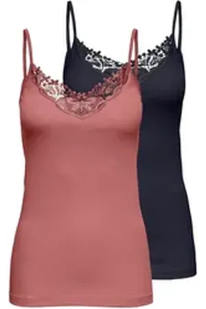 ONLY Spitzentop ONLKIRA LACE SINGLET 2PACK NOOS (2er-Pack) blau M (38)