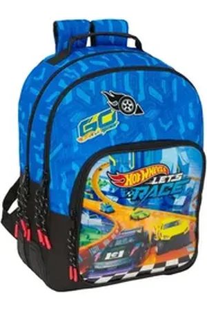 Hot Wheels Rucksack Kinder Rucksack Lets race Blau Schwarz 32 x 42 x 15 cm