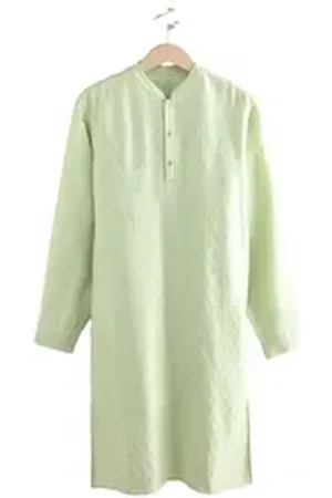 Next Langarmhemd Langärmelige Kurta mit Print (1-tlg) grün XXL