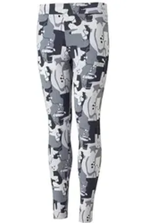 PUMA Funktionstights Mädchen Tight G ESS+ STREET ART AOP Tight G 673513 schwarz 152