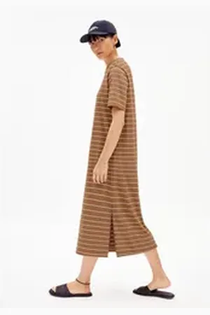 Armedangels Jerseykleid XELINAA FINE STRIPE Damen Heavyweight Jerseykleid aus recyceltem Baumwoll Mix bunt XS/34