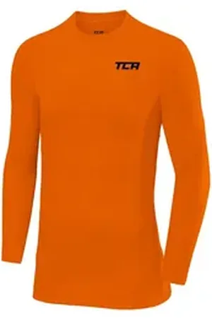 TCA Funktionsshirt Jungen SuperThermal Kompressionsshirt Atmungsaktiv Langarm (1-tlg) orange 8-10 Jahre