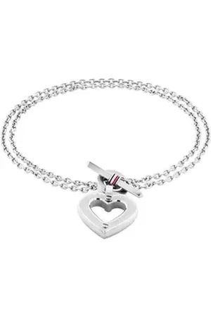 Tommy Hilfiger Armkette TOGGLE HEART, Herz, 2780969, 2780970, mit Emaille blau|rot|silberfarben