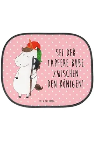 Mr. & Mrs. Panda Sonnenschutz Einhorn Junge - Rot Pastell - Geschenk, Sonne, Einhörner, Bube, Sonne, Seidenmatt, Einzigartiges Design rot