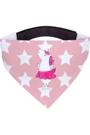 Mr. & Mrs. Panda Hundefliege Einhorn Ballerina - Rot Pastell - Geschenk, Hunde, Tuch, Einhorn Deko, Polyester rot L | 33 cm x 33 cm