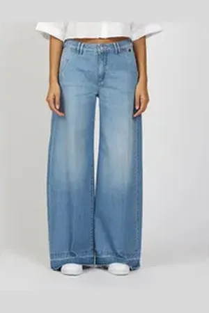 Gang Weite Jeans 94MONA mit weitem Bein und offenen Saumabschluss blau 29