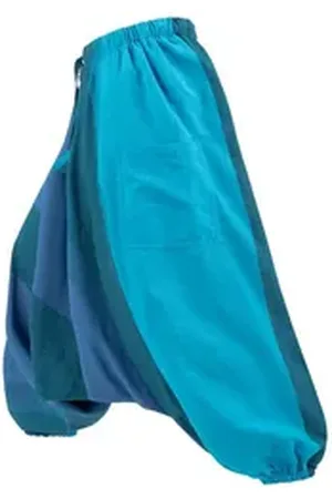 Kunst und Magie Haremshose Unisex Haremshose onesize Bunt Hippie Goa Fair Boho Baggy Pluder-Hose blau