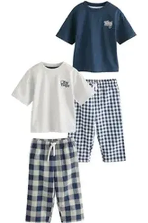 Next Pyjama Kurzarm-Schlafanzug mit langer Hose, 2er-Pack (4 tlg) blau 74-80 (9-12 Mon.)