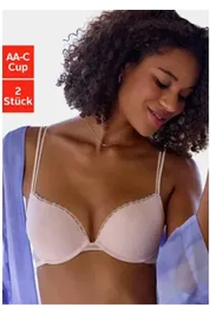 Petite Fleur Push-up-BH (Packung, 2-tlg., 2 Stück) aus süßem Herzchen-Mesh mit edlen Spaghettiträgern, sexy Dessous weiß 75