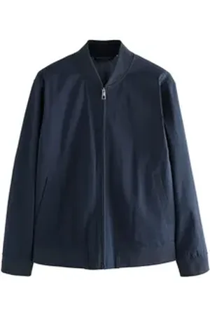 Next Bomberjacke Edle Seersucker-Bomberjacke (1-St) blau 4XL
