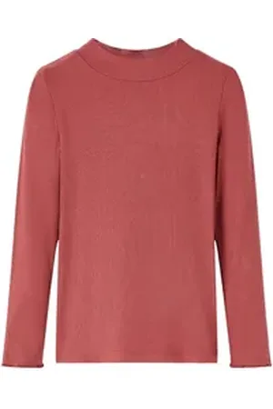 vidaXL Langarmshirt Kinder-Langarmshirt Halbrollkragen Dunkelrot 104 rot 104 (3-4 J)