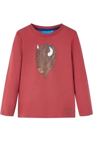 vidaXL Langarmshirt Kinder-Langarmshirt Dunkelrot 104 rot 104 (3-4 J)