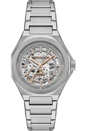 Giorgio Armani ARMANI EXCHANGE Automatikuhr AX4618, Armbanduhr, Damenuhr, Mechanische Uhr, Edelstahlarmband, analog silberfarben