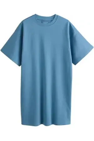 Next Minikleid Relaxed Fit Rundhals-Minikleid mit kurzen Ärmeln (1-tlg) blau XS (Normalgröße)