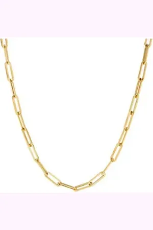 Karma Kette ohne Anhänger Halskette Damen Edelstahl vergoldet vers. Längen Kette (45 cm 50 cm 55 cm oder 60 cm, Edelstahlkette Edelstahlhalskette), Gliederkette für Frauen modern verstellbar Damenhalskette